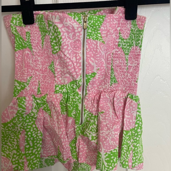 Y2k Lilly Pulitzer Strapless Peplum Top 💕 - Picture 3 of 6